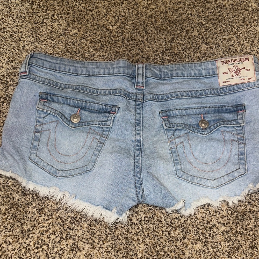 True Religion Light Wash Jean Shorts